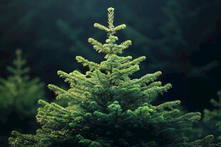 挺拔绿杉树 自然之生机