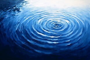 蓝色水面涟漪艺术画面