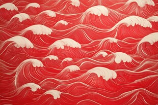 红色海浪图案纹理背景