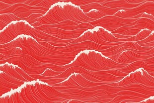 红色海浪图案背景纹理