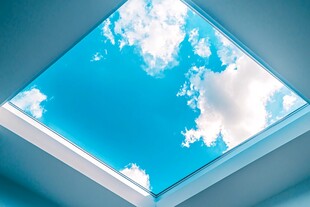 梦幻天窗 蓝天白云室内景