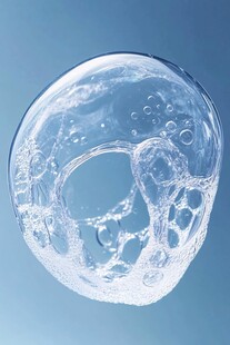 晶莹水球中的梦幻气泡