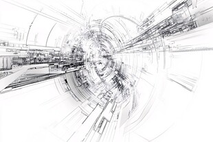 未来科技感线条抽象空间图