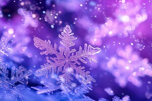 梦幻紫调雪花唯美背景