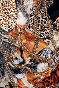 豹纹链条时尚印花图案