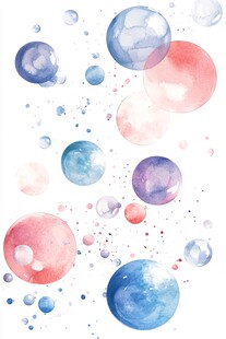 水彩梦幻泡泡插画背景