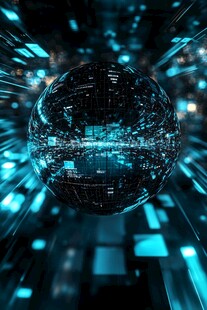 科技感十足的未来数字球体