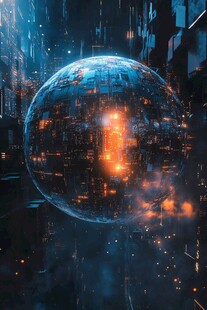 未来科技感的数字地球图景