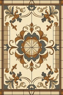 复古花卉拼花瓷砖图案