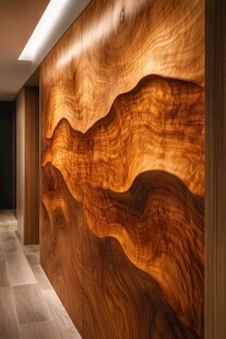 木质山水纹理墙面艺术