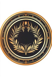 金色花环圆形复古装饰图案