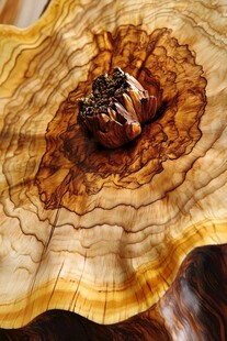 天然木纹中的独特树瘤景观