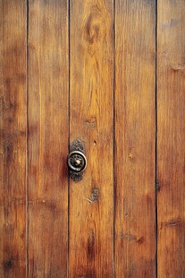 复古木门上的金属门环