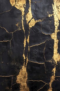 黑金裂纹纹理墙面艺术