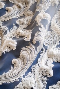 精致白色蕾丝花纹布料