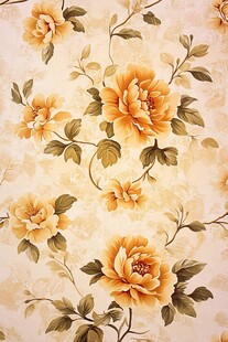 复古花卉墙纸图案