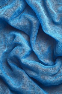 蓝色轻柔褶皱织物纹理