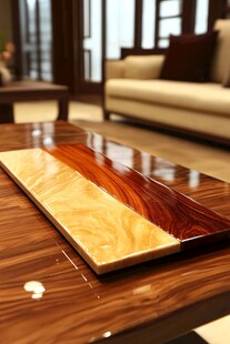 独特树脂木艺茶几摆件