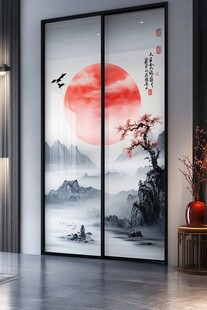 中式山水移门 诗意之景