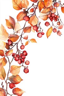 秋意枝头 红叶与浆果之美