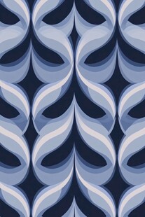 蓝调几何波纹无缝图案