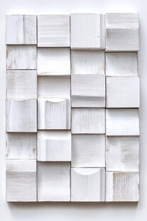 白色方块拼接立体装饰画