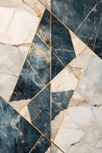 蓝白大理石几何纹理图案