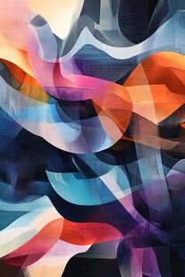 抽象多彩线条艺术图案