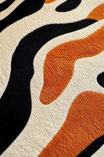 多彩动物纹图案地毯特写