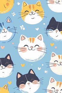 可爱猫咪图案背景设计