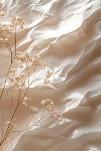 褶皱布上的素雅满天星