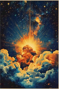 梦幻星空下的绚烂云海