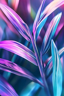 梦幻多彩植物叶片特写