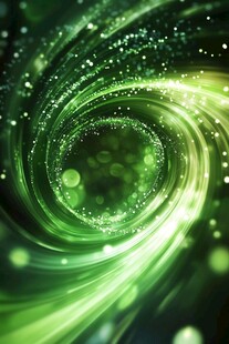 绿色梦幻光效漩涡背景图
