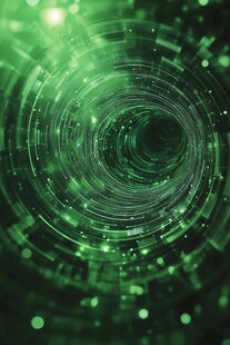 绿色科技感数字漩涡背景图