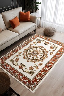 复古风地毯装点温馨客厅