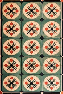 复古花卉图案瓷砖装饰