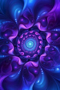 梦幻紫蓝螺旋分形艺术图案