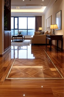 现代简约风客厅木地板展示