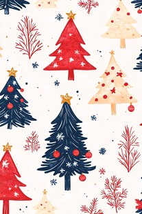 圣诞主题可爱圣诞树图案