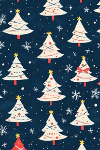 圣诞主题圣诞树雪花图案