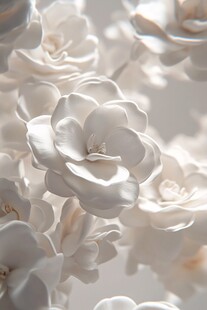 纯白花朵特写 优雅纯净