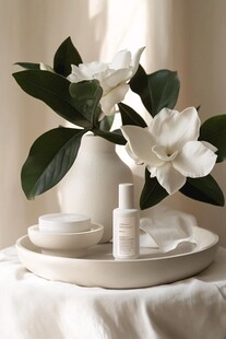 栀子花香氛护肤静物展示