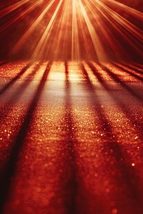 红色光芒闪耀的梦幻舞台