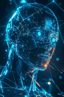 科技感数字虚拟人脑图像