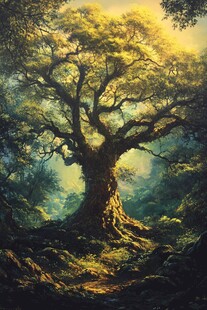 森林中的古老参天巨树