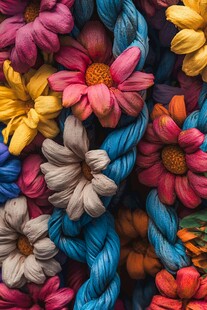 多彩绳花交织的绚丽图景