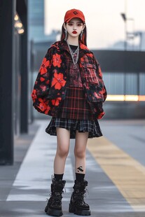 街头酷飒少女时尚穿搭秀