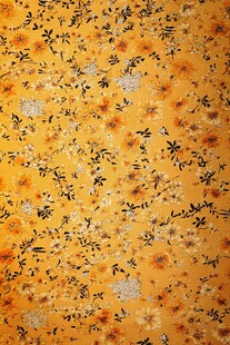 黄色花卉图案布料纹理