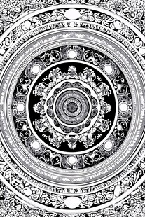 黑白曼陀罗花纹图案设计